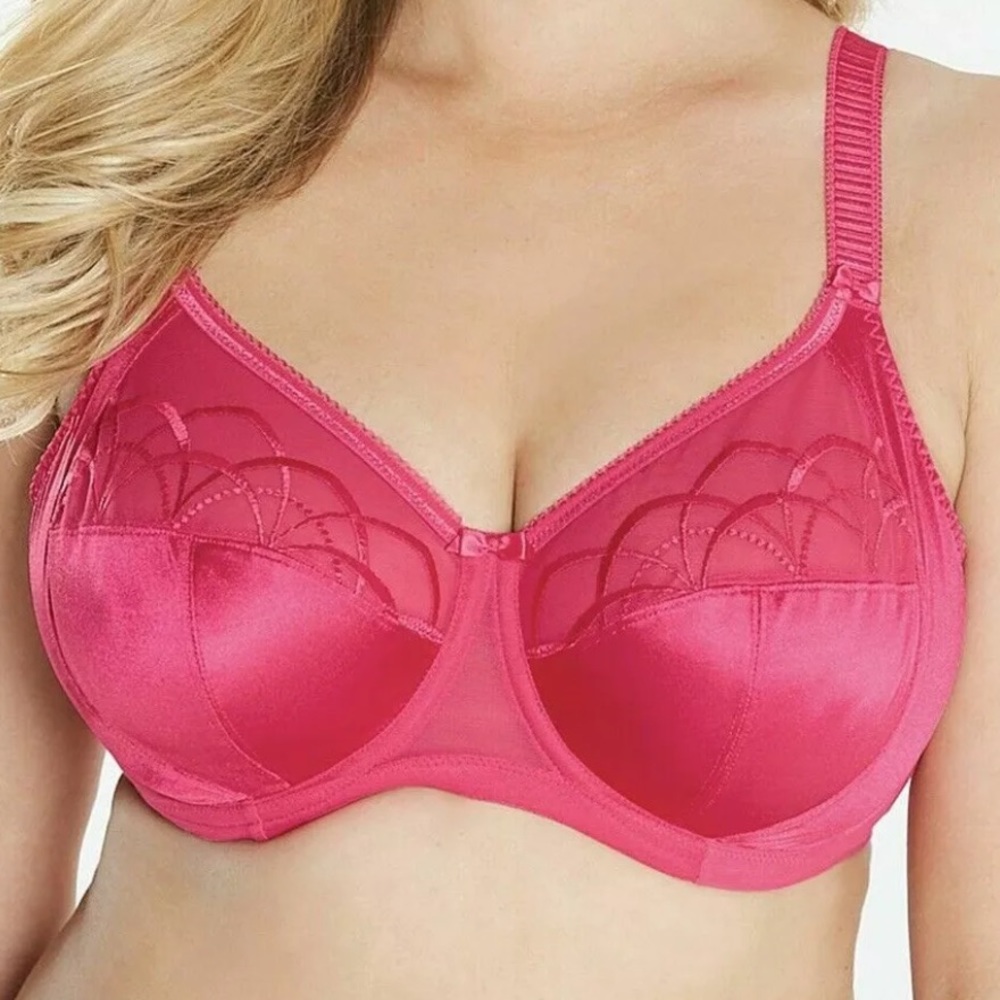 Elomi Cate Side Support Underwire Mesh Embroidered Fuschia Pink Bra 42DDDD 42G